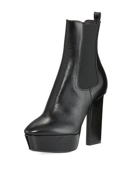 vika leather platform bootie ysl|Saint Laurent Vika Patent Platform Chelsea Boot .